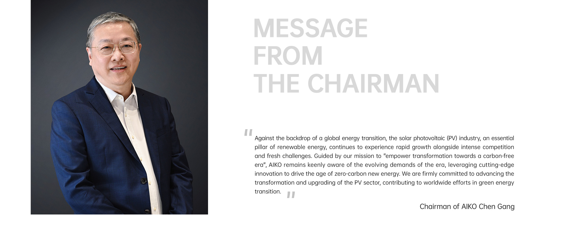 MESSAGGIO DEL PRESIDENTE